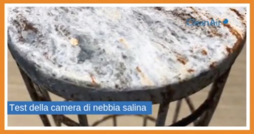 Test della camera di nebbia salina