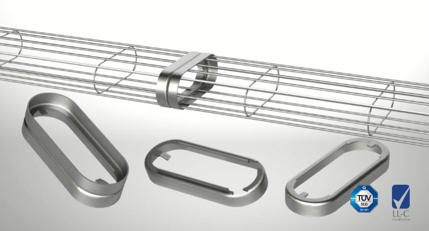 Cestelli ovali per maniche filtranti con giunzione