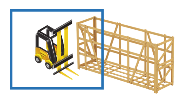 Movimentazione delle casse con carrello elevatore