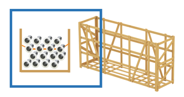 Crate handling with suspension straps